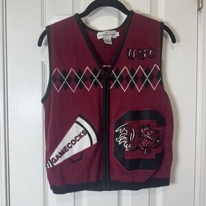 VTG Castles Sport USC South Carolina Gamecocks Sweater Vest Size S Football‎ Fan